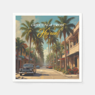 Vintages Kuba - Gruß aus Havanna Serviette