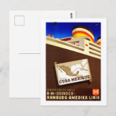 Vintages Kuba Mexiko Schifffahrt Liner Reisen Postkarte (Vorne/Hinten)