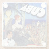 Vintages Kuba so schnell unterwegs Glasuntersetzer (Rückseite)