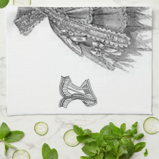 Vintages Küchenhandtuch Geschirrtuch (Gefaltet)