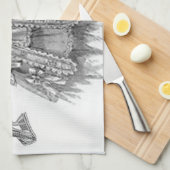 Vintages Küchenhandtuch Geschirrtuch (Viertel Falte)