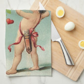 Vintages Küchentuch des Valentines (Viertel Falte)