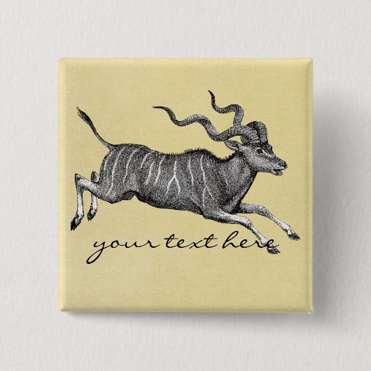 Vintages Kudu Button (Vorderseite)
