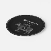 Vintages Kuh-Deckblatt B P Tafelmonogramm Pappteller (Schrägansicht)