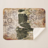 Vintages Kuhdesign Sherpadecke (Vorderseite (Horizontal))