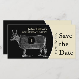 Vintages Kuhretiment B Save the Date Monogramm
