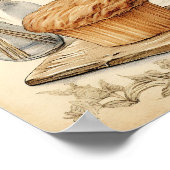 Vintages kulinarisches Erlebnis Muster Poster (Ecke)