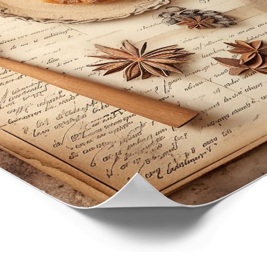 Vintages kulinarisches Erlebnis Muster Poster (Ecke)