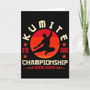 Vintages Kumitturnier Retro Funny Jungfrau Karate Karte