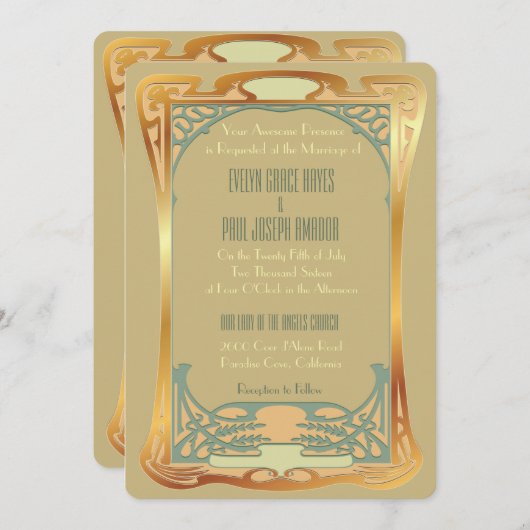 Vintages Kunst-Deko ~ Gatsby inspiriert Einladung (Vorne/Hinten)