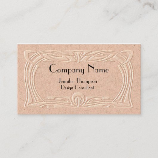 Vintages Kunst-Deko-Imitat geprägt Visitenkarte (Vorderseite)