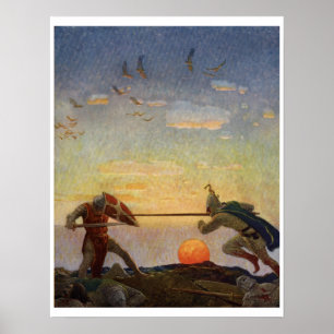 Vintages Kunst-Druck-Plakat König-Arthur Series 3 Poster