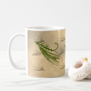 Vintages Kunst-Fliegen-Fischen Kaffeetasse