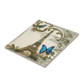 Vintages Kunst nouveau blauer Turm Wirbelsparis Fliese (Seite)