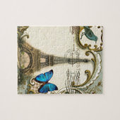 Vintages Kunst nouveau blauer Turm Wirbelsparis Puzzle (Horizontal)