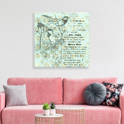 Vintages Kunstdesign auf Stretched Leinwand (Insitu (Wohnzimmer))