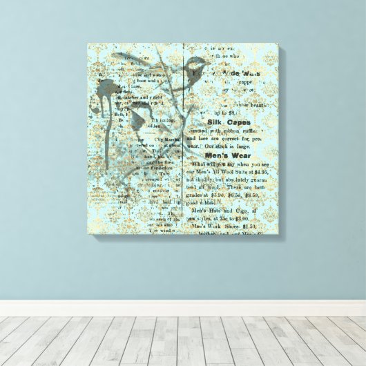 Vintages Kunstdesign auf Stretched Leinwand (Insitu (Holzboden))