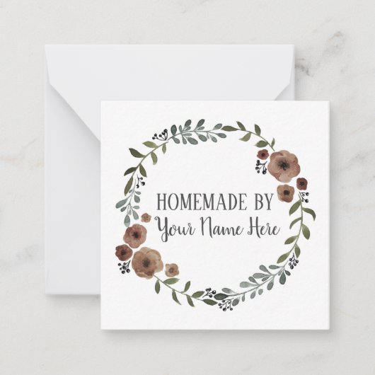 Vintages Kunsthandwerk Keks, hausgemacht Mitteilungskarte (Vorderseite)