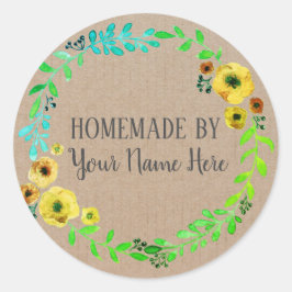 Vintages Kunsthandwerk Keks, hausgemacht Runder Aufkleber