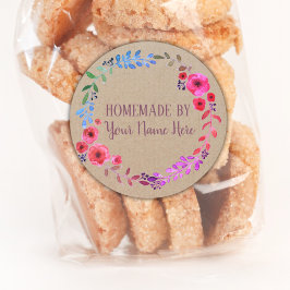 Vintages Kunsthandwerk Keks, hausgemacht Runder Aufkleber