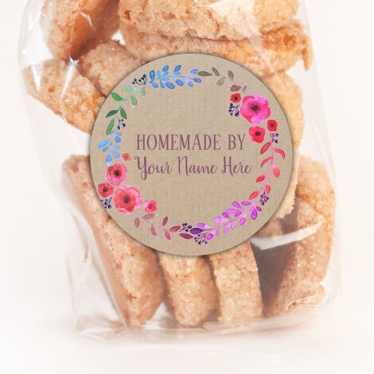 Vintages Kunsthandwerk Keks, hausgemacht Runder Aufkleber