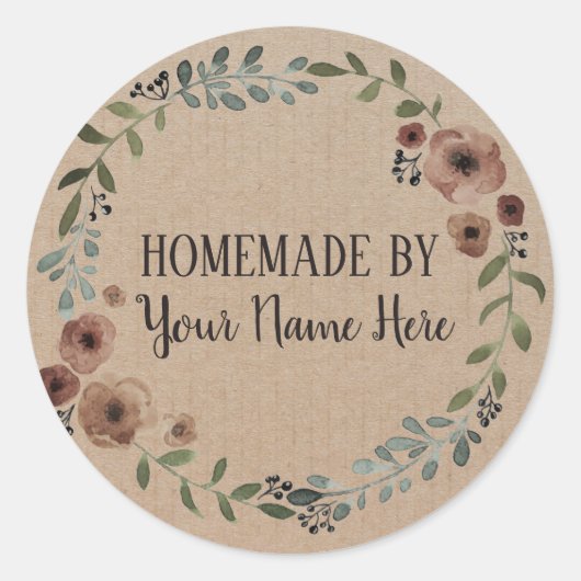 Vintages Kunsthandwerk Keks, hausgemacht Runder Aufkleber (Vorderseite)