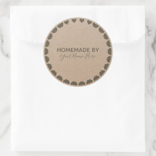 Vintages Kunsthandwerk Keksgebäck, hausgemacht C Runder Aufkleber