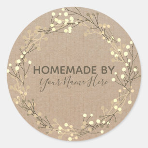 Vintages Kunsthandwerk Keksgebäck, hausgemacht C Runder Aufkleber