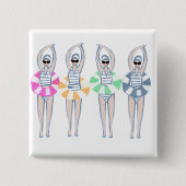 Vintages künstlerisches Schwimmbad Schwimmbad Schw Button (Vorderseite)