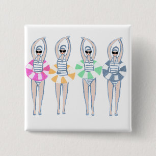 Vintages künstlerisches Schwimmbad Schwimmbad Schw Button