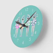 Vintages künstlerisches Schwimmbad Schwimmbad Schw Runde Wanduhr (Winkel)