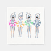 Vintages künstlerisches Schwimmbad Schwimmbad Schw Serviette (Vorderseite)