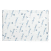 Vintages künstlerisches Snychro Schwimmer Blaues M Kissenbezug (Rückseite)