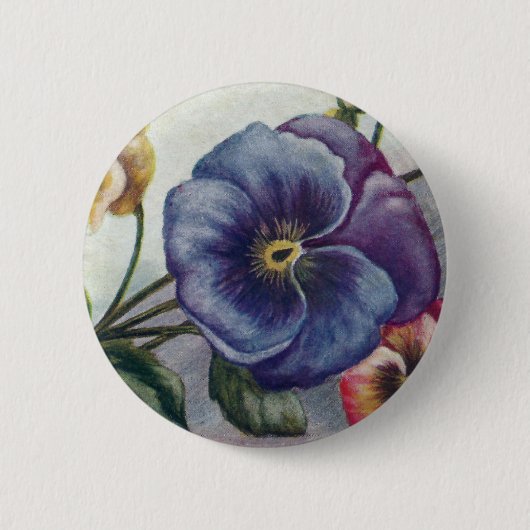 Vintages künstlerisches Stiefmütterchen Button (Vorderseite)