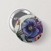 Vintages künstlerisches Stiefmütterchen Button (Vorne & Hinten)