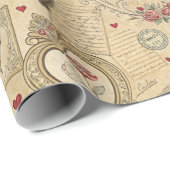 Vintages Kupiden-Romantisches Muster (1) Geschenkpapier (Rolleneckpunkt)