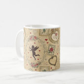 Vintages Kupiden-Romantisches Muster (1) Kaffeetasse (Vorderseite Links)