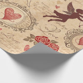 Vintages Kupiden-Romantisches Muster (3) Geschenkpapier (Ecke)