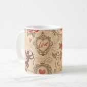 Vintages Kupiden-Romantisches Muster (3) Kaffeetasse (Vorderseite Links)