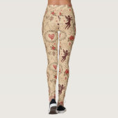Vintages Kupiden-Romantisches Muster (3) Leggings (Rückseite)