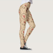 Vintages Kupiden-Romantisches Muster (3) Leggings (Rechts)