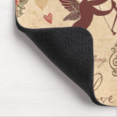 Vintages Kupiden-Romantisches Muster (3) Mousepad (Ecke)