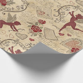 Vintages Kupiden-Romantisches Muster (5) Geschenkpapier (Ecke)