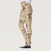 Vintages Kupiden-Romantisches Muster (5) Leggings (Links)