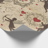 Vintages Kupiden-Romantisches Muster (6) Geschenkpapier (Ecke)
