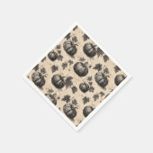 Vintages Kürbis- und Weingravierungsmuster (2) Serviette (Ecke)