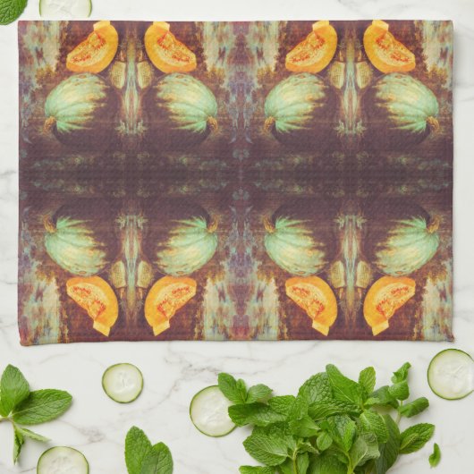 Vintages Kürbiserben Geschirrtuch (Gefaltet)