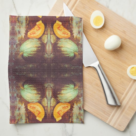 Vintages Kürbiserben Geschirrtuch (Viertel Falte)