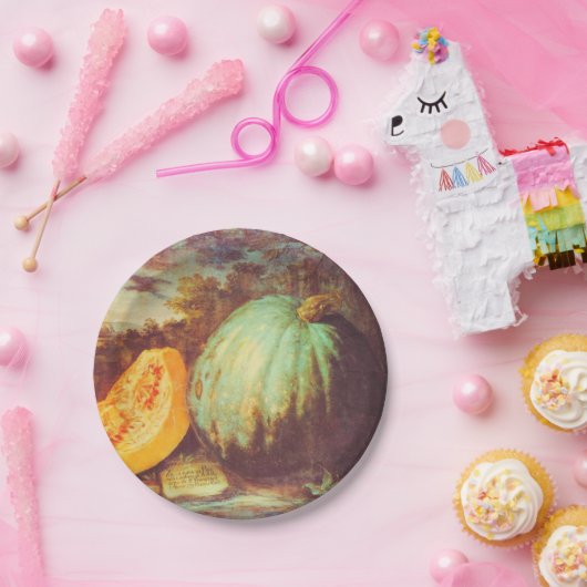 Vintages Kürbiserben Pappteller (Party)