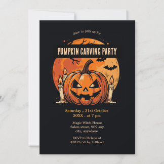 Vintages Kürbisschnitzereien Party Halloween Einladung